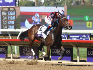 Thorpedo Anna winning the Breeders' Cup Distaff (G1) at Del Mar (Photo by Horsephotos.com)