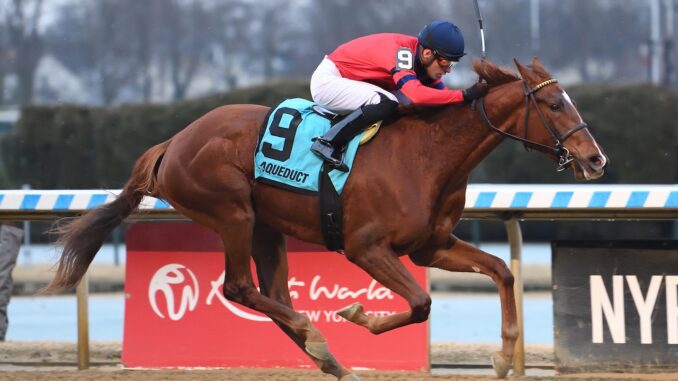 Running Away wins the Busanda at Aqueduct.