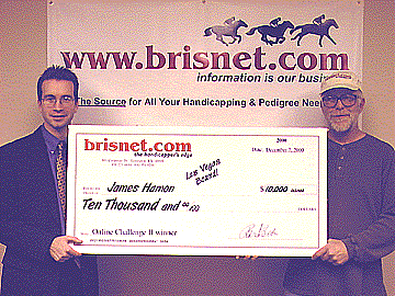 Challenge II Champion, James Hamon (right) receiving his $10,000 check