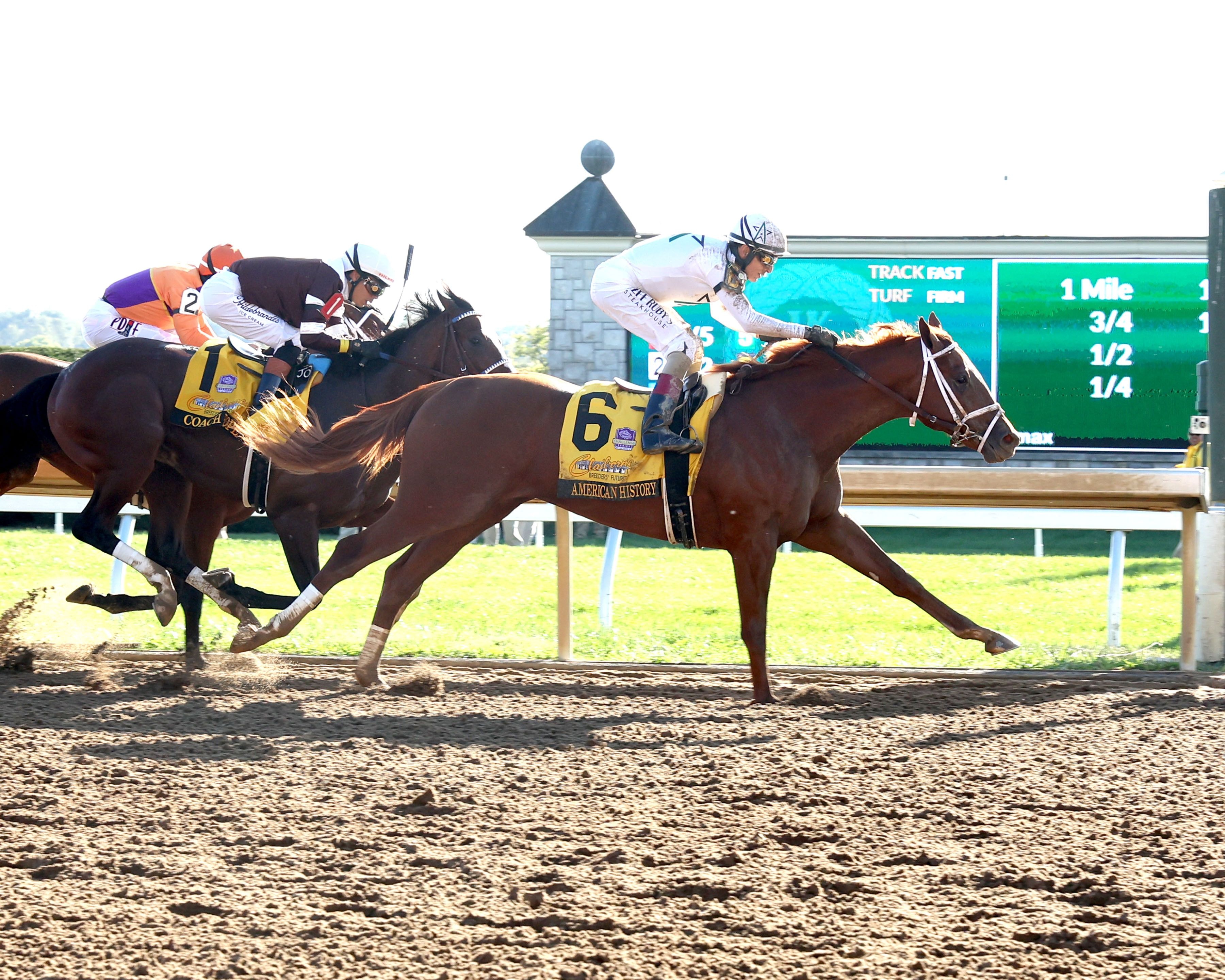 American History finishes fast to win Breeders’ Futurity