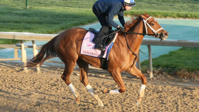 Monomoy Girl is nearly set to give Louisville local Brad Cox a major run in the Kentucky Oaks (G1)