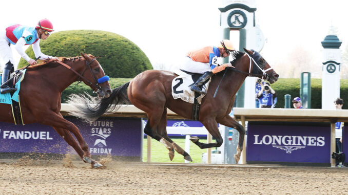 Giant Mischief wins race 4 on Nov. 4 at Keeneland.