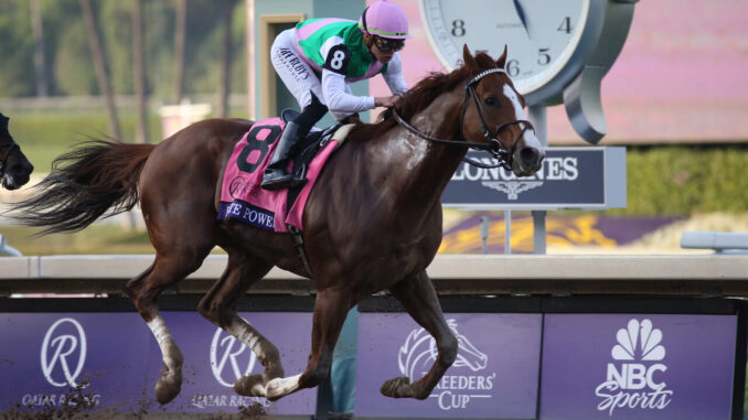 Elite Power wins the Breeders' Cup Sprint (G1) at Santa Anita (Horsephotos.com)