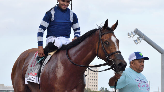 Tumbarumba wins the Fred W. Hooper (G3) at Gulfstream park