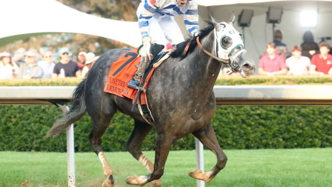 Lemon Muffin wins Honeybee Stakes wins at Oaklawn Park (Photo Coady Photography / Credit to Renee Torbit)