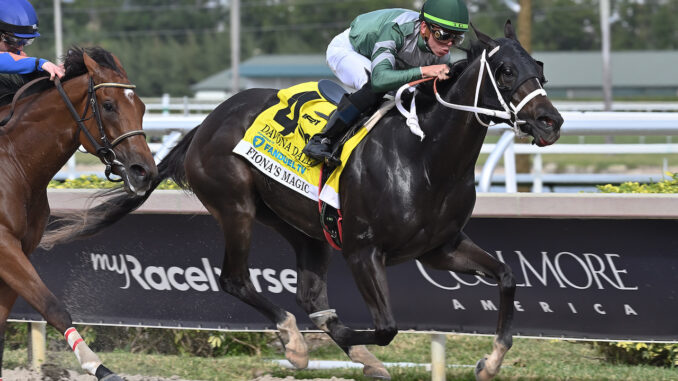 Fiona's Magic wins The Davona Dale S. at Gulfstream Park