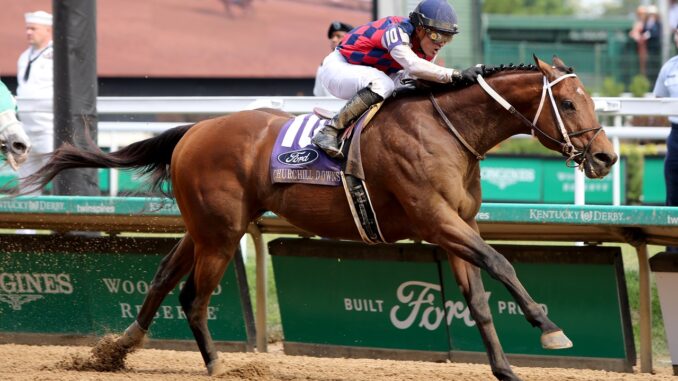 Gun Pilot winning the Churchill Downs S. (G1) at Churchill Downs (Photo by Horsephotos.com)