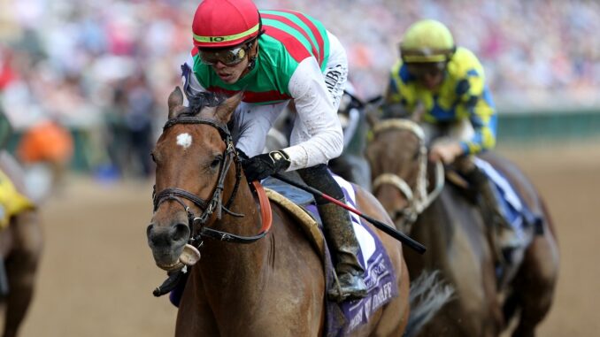 Vahva winning the Derby City Distaff (G1) at Churchill Downs (Photo by Horsephotos.com)