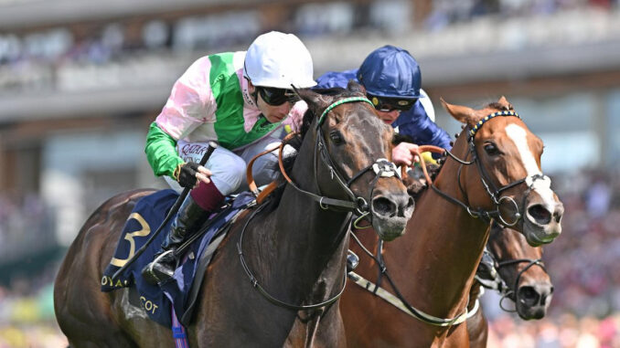 Khaadem winning the Queen Elizabeth II Jubilee (G1) at Royal Ascot (Photo by Megan Coggin/Ascot Racecourse)