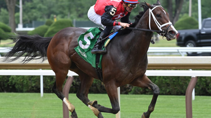 Almostgone Rocket wins the Jersey Girl for Belmont at Saratoga