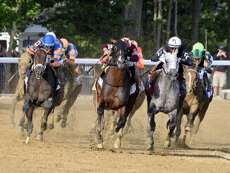 Dornoch wins the Belmont S. (G1) during Belmont at Saratoga.