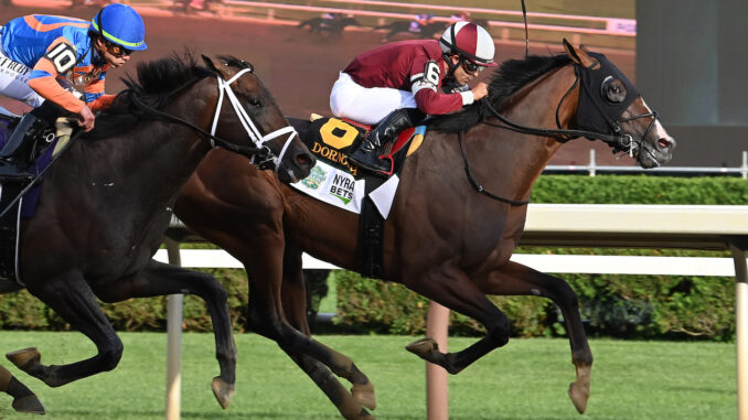 Dornoch wins the Belmont S. (G1) during Belmont at Saratoga.