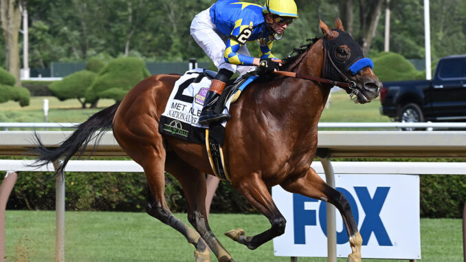 National Treasure winning the Metropolitan H. (G1) at Saratoga (Photo by Coglianese Photos)