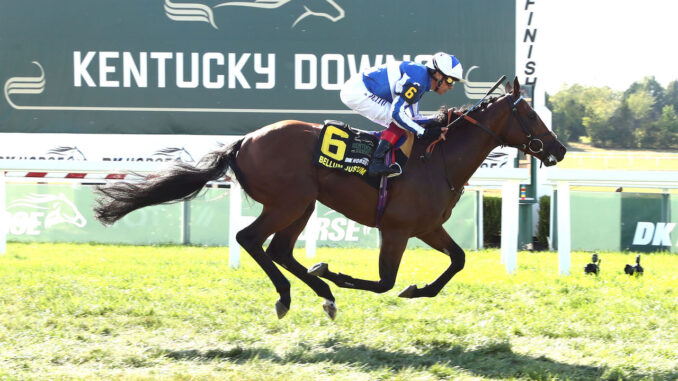 Bellum Justum wins the Nashville Derby Invitational (G3) at Kentucky Downs