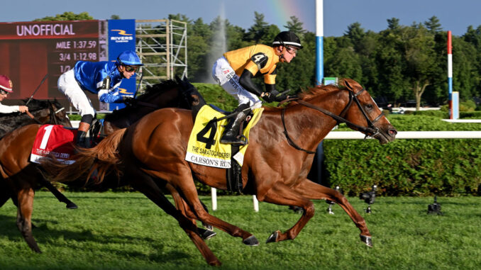 Carson's Run ran down favored Legend of Time in the Saratoga Derby