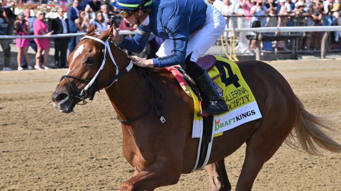 Society wins the Ballerina S. (G1) at Saratoga