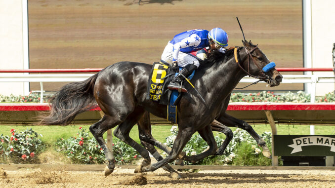 Tenma noses out Vodka With a Twist, inside, to win the Del Mar