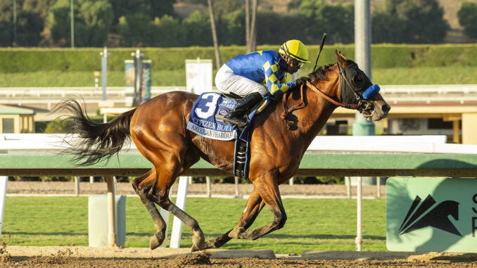 Citizen bull wins the American Pharoah (G1) at Santa Anita