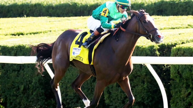 Gina Romantica wins the First Lady S. (G1) at Keeneland