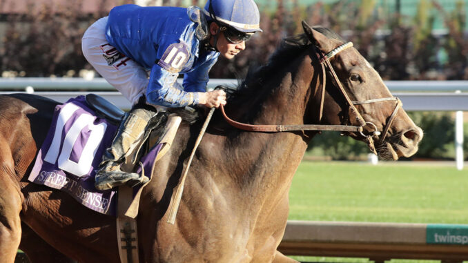 Sovereignty winning the Street Sense (G3) at Churchill Downs (Photo by Coady Media)