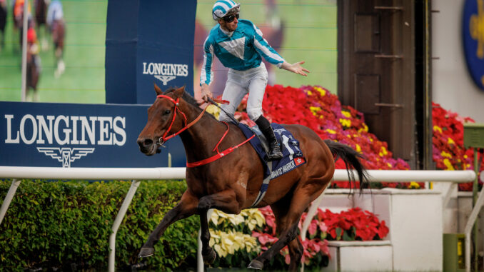 Romantic Warrior became the first horse to win the Hong Kong Cup three times