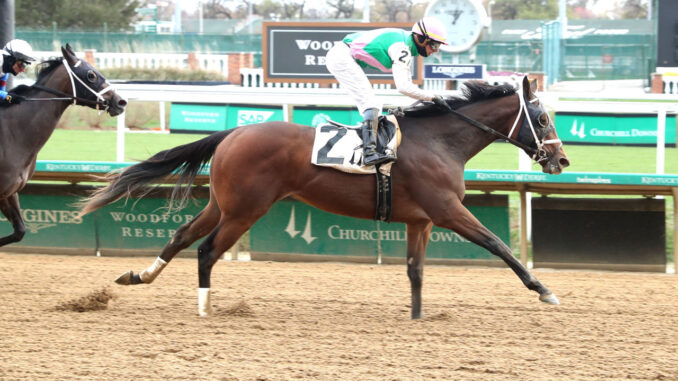 Chasten, a half-sister to champion Idiomatic, won on debut at Churchill Downs